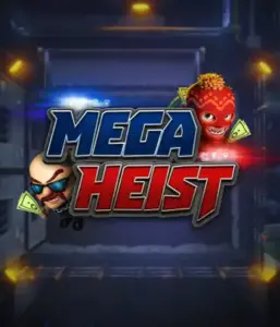 Enter the exciting world of the Mega Heist game by Relax Gaming, highlighting mischievous characters ready to undertake a bank heist. This image portrays the drama of the heist with its striking logo and a mysterious vault backdrop. Ideal for those who enjoy adventure-themed slots, providing a thrilling adventure. 