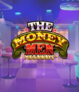 Dive into the dynamic world of The Money Men Megaways game by Pragmatic Play, featuring a striking logo with shining stars set against a luxurious casino setting. This graphic captures the excitement and glamour of high-stakes gambling with its eye-catching colors and design. Great for slot game lovers craving high-energy gaming. 