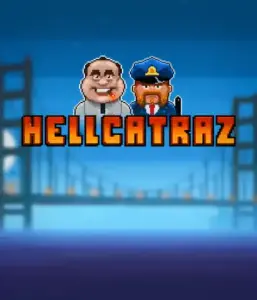 Enter the thrilling world of Hellcatraz slot by Relax Gaming, highlighting a cartoonish prisoner and a guard with the infamous Alcatraz prison and San Francisco skyline in the background. This image depicts the fun and humor of an Alcatraz-inspired game, ideal for players looking for a unique slot experience, delivering a entertaining escape. 