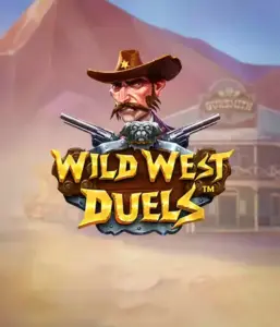  Step into the rugged world of "Wild West Duels" by Pragmatic Play, featuring a gritty gunslinger ready for a showdown. The image displays a resolute cowboy with crossed pistols, set against a desert backdrop. His sharp gaze and detailed attire capture the essence of the Old West. The game's title is prominently featured in a rustic font, adding to the action-packed theme. 