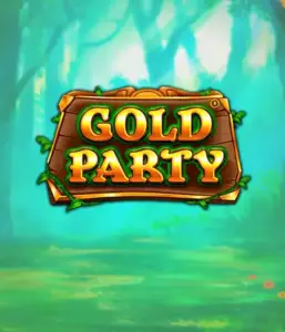 Discover the fairy-tale forest of Gold Party slot by Pragmatic Play, highlighting a charming wooden sign adorned with golden letters. The setting is a green forest adding a touch of enchantment to the game's theme. Great for those who enjoy nature-themed slots, promising a whimsical escape. 